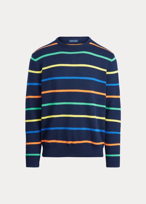 Sueter Ralph Lauren Hombre Azul Marino / Blancos Rayas - Striped Wool-Blend - YXQBD4318